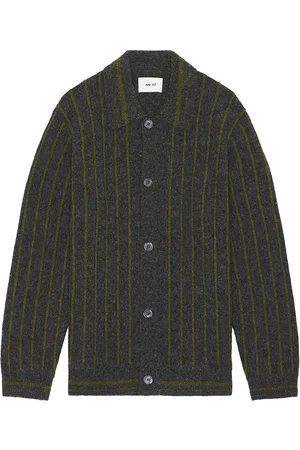 NN.07 Darren Polo Cardigan in - Grey. Size L (also in S, XL/1X).