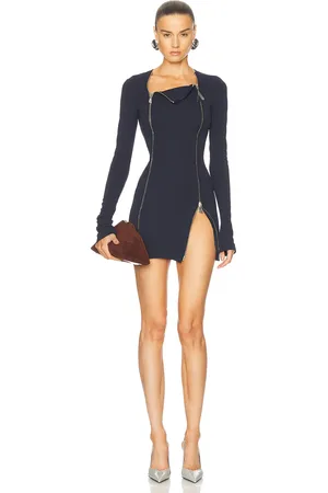 The Attico Long Sleeve Mini Dress in - Navy. Size 42 (also in ).
