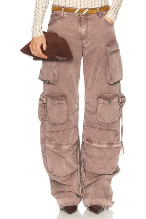 The Attico Wide Leg Cargo Pant in - Mauve. Size 24 (also in 25, 26, 27, 28).