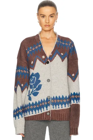 Acne Studios Kosain Donegal Fair Isle Cardigan in - Brown. Size L (also in S, XS).