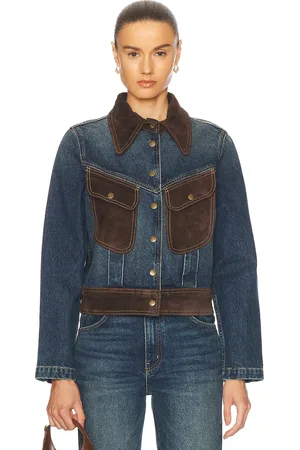 NILI LOTAN Brooklyn Denim Jacket in - Blue. Size L (also in M, S).