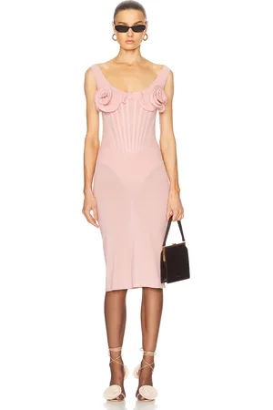 MAGDA BUTRYM Bustier Midi Dress in - Blush. Size 36 (also in 38, 40).