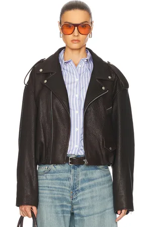 Acne Studios Liso Leather Jacket in - Brown. Size 34 (also in 36, 38, 40).