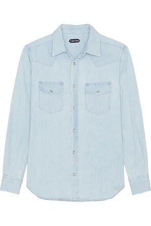 Tom Ford Denim Western Shirt in - Blue. Size 37 (also in 38, 39, 40).