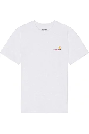 Carhartt S/S American Script T-Shirt in - Light Grey. Size L (also in S).