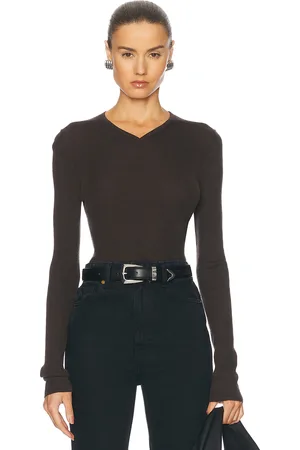 Khaite Tania Top in - Chocolate. Size L (also in M, XS).