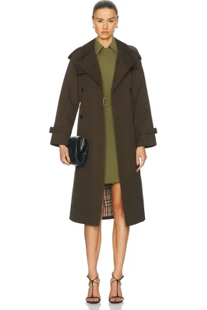 Burberry Long Trench Coat in - Green. Size 0 (also in 2).