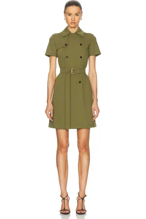 Burberry Mini Trench Dress in - Green. Size 0 (also in 2, 4, 6).