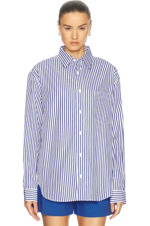 MATTEAU Classic Stripe Shirt in - Blue. Size 1 (also in 2, 3, 4).