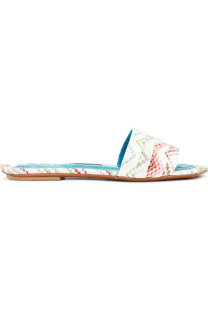Missoni Gia Slide in - White,Blue. Size 35 (also in 36, 36.5, 37.5, 38.5, 39, 40).