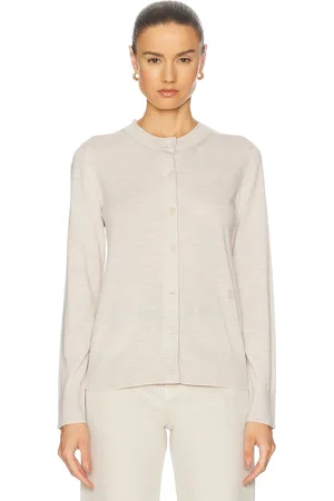 Burberry Crewneck Cardigan in - Cream. Size L (also in M, S, XS).