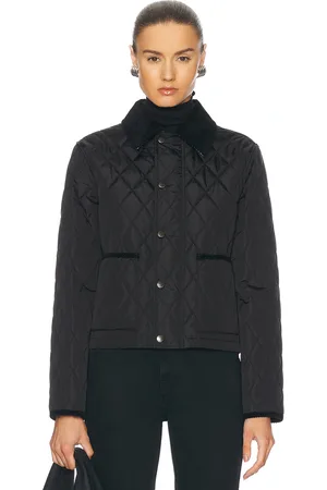 Burberry Cropped Quilted Jacket in - Black. Size L (also in M, S, XS).