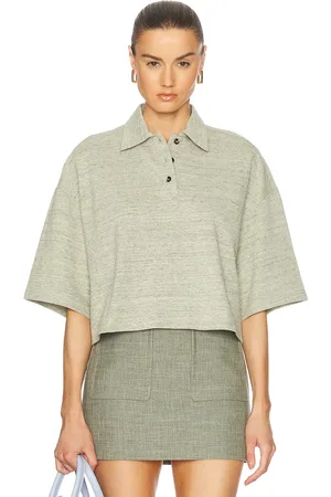 Bottega Veneta Cropped Polo Shirt in - Sage. Size M (also in S, XS).
