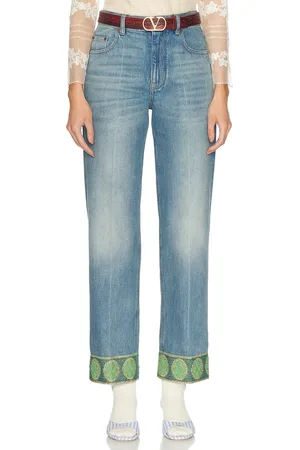 VALENTINO Straight Leg Jean in - Blue. Size 25 (also in 26, 28).