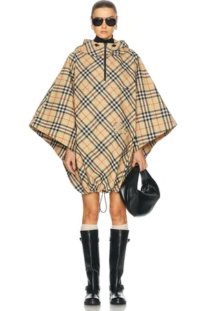 Burberry Check Cady Cape in - Cream. Size M/L (also in XS/S).