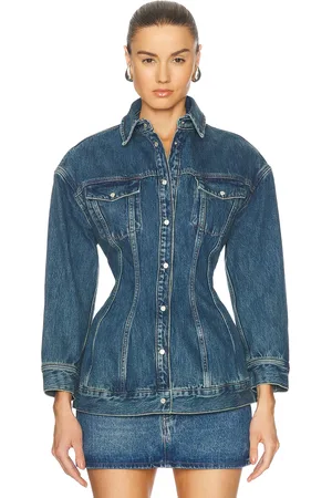 WARDROBE.NYC Denim Contour Jacket in - Blue. Size XS (also in ).