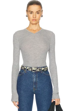 Khaite Tania Top in - Grey. Size L (also in XS).