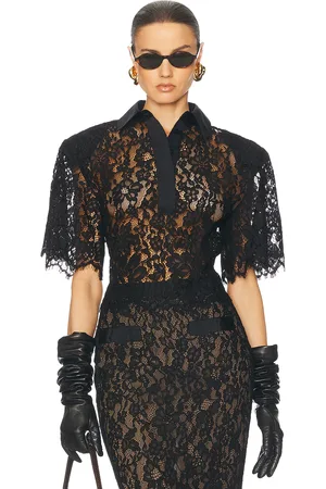 Helsa The Lace Shirt With Shoulder Pad in - . Size S (also in XXS).