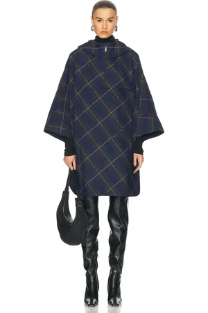 Burberry Check Cady Cape in - Navy. Size M/L (also in XS/S).