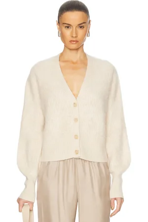 Jenni Kayne Cashmere Peyton Cardigan in - Ivory. Size L (also in M, XL, XS).