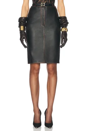 Helsa The Leather Pencil Skirt in - Black. Size XL (also in XXS).