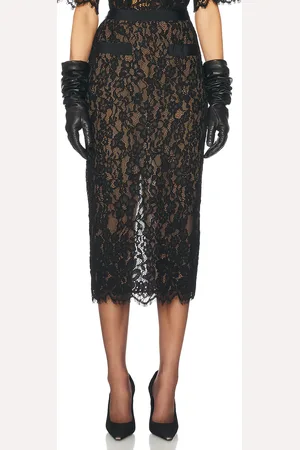 Helsa The Lace Midi Skirt in - . Size L (also in M, S, XL, XS, XXS).