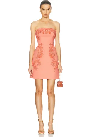 Carolina Herrera Strapless Mini Dress in - Coral. Size 0 (also in 2).