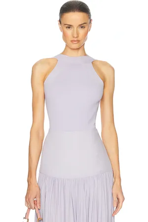 Helsa Jolene Knit Bodysuit in - Lavender. Size L (also in M, S, XL).