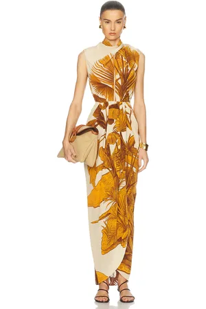 JOHANNA ORTIZ Sailing Sunset Ankle Dress in - Mustard. Size 2 (also in ).