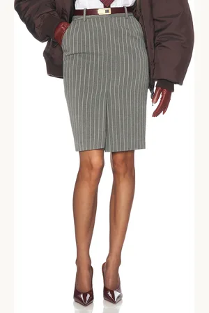 Helsa Pinstripe Pencil Skirt in - Grey. Size XS (also in ).