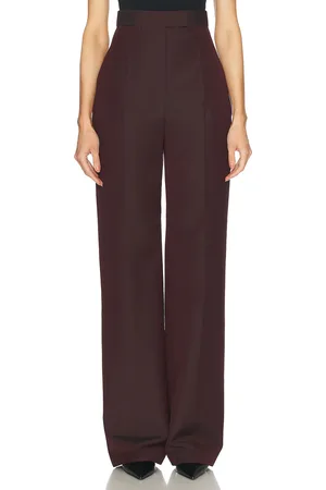 Alexander McQueen Wide Leg Trouser in - Burgundy. Size 36 (also in 38).