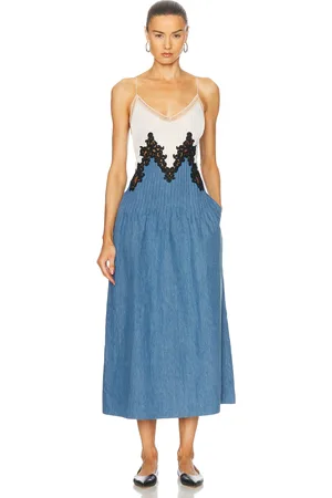 GABRIELA HEARST Althea Dress in - Blue. Size 38 (also in ).