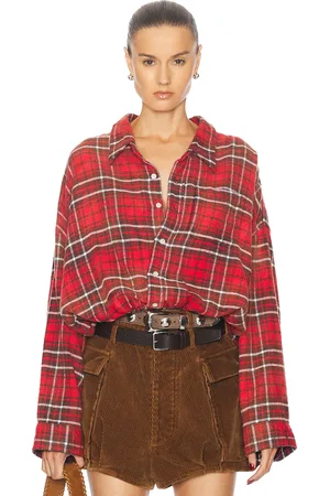 R13 Crossover Bubble Top in - Red. Size L (also in XS).