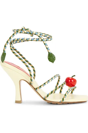 Bottega Veneta Adam Lace Up Sandal in Buff Winds Avocado & Dark Praline - Green. Size 36.5 (also in 37, 37.5, 38.5, 39.5, 40).