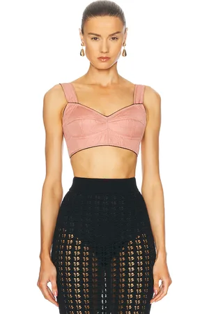 Dolce & Gabbana Jacquard Cropped Top in - Pink. Size 36 (also in 38).