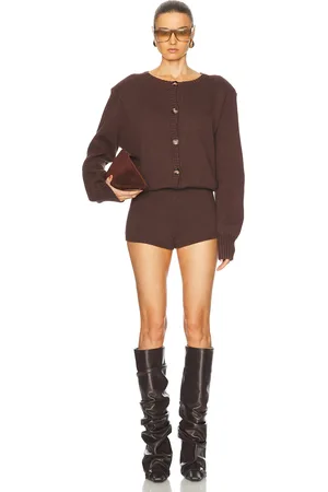 SER.O.YA Sable Romper in - Brown. Size L (also in M, XL).
