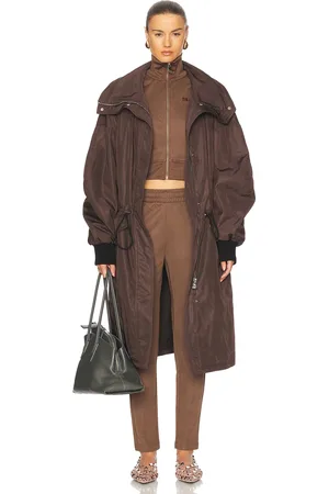 The Attico Long Coat in - Chocolate. Size 36 (also in 38, 40, 42, 44).