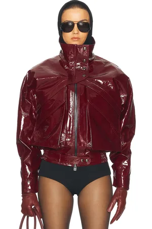MAGDA BUTRYM Leather Jacket in - Wine. Size 38 (also in 36).