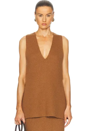 SER.O.YA Honey Knit Tunic in - Brown. Size L (also in M, S, XL, XS).