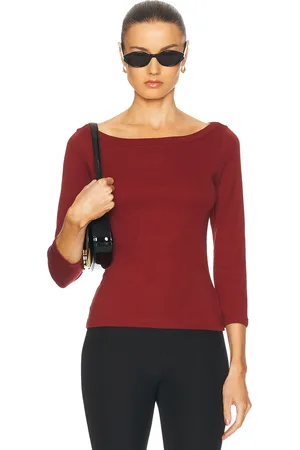 Flore Flore Steffi Tee in - Burgundy. Size L (also in ).