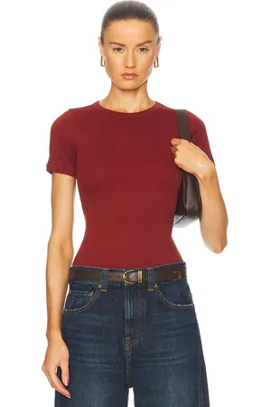 Flore Flore Car Tee in - Burgundy. Size XS (also in ).
