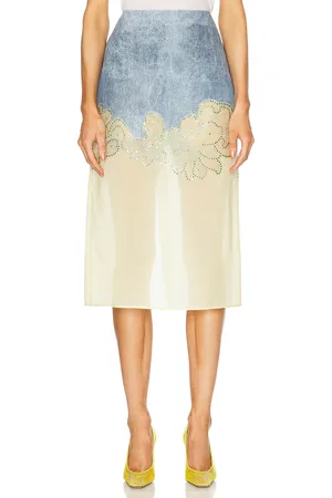 BRANDON MAXWELL The Jolie Skirt in - Yellow. Size 0 (also in 2).
