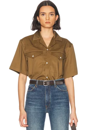 WAO Satin Western Short Sleeve Shirt in - . Size L (also in M, S, XS).