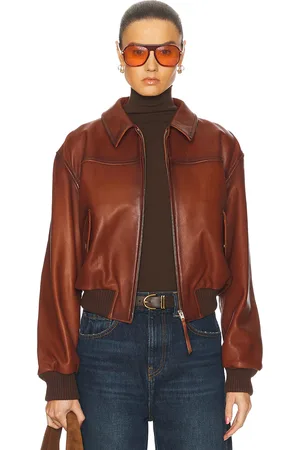 Acne Studios Loroma Leather Jacket in - Brown. Size 38 (also in 40).