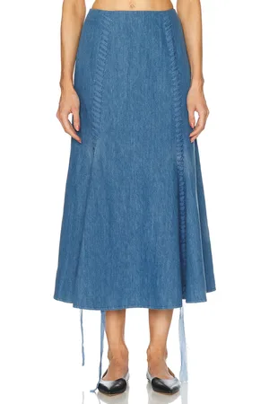 GABRIELA HEARST Dion Skirt in - Blue. Size 38 (also in 40, 42).