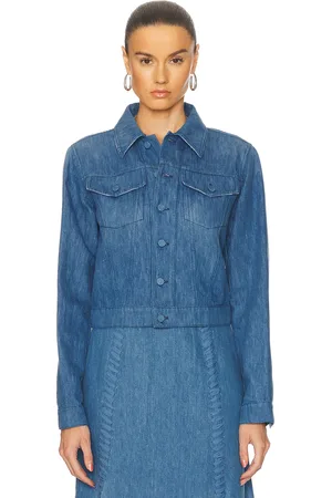 GABRIELA HEARST Roland Jacket in - Blue. Size 36 (also in 38, 40, 42).