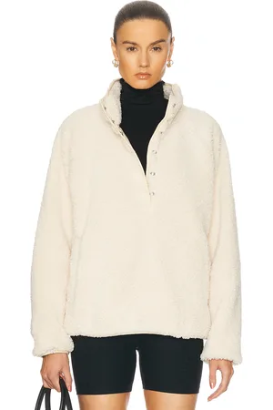 The Upside Harlow Fleece Pullover in - Cream. Size L (also in M, XS).