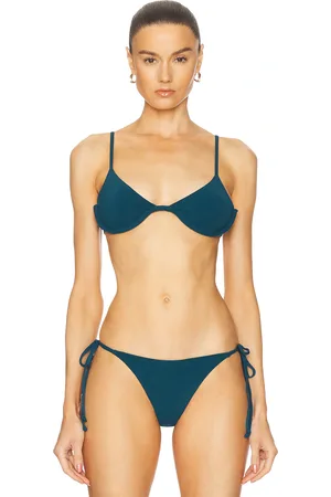 Bond Eye Reversible Gwen Balconette Bikini Top in - Teal. Size M-L (also in XS-S).