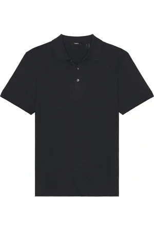 THEORY Bron Cotton Polo in - Blue. Size M (also in S, XL/1X, XXL/2X).