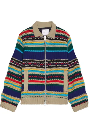 SACAI Mesh Knit Blouson in - Blue. Size 2 (also in ).